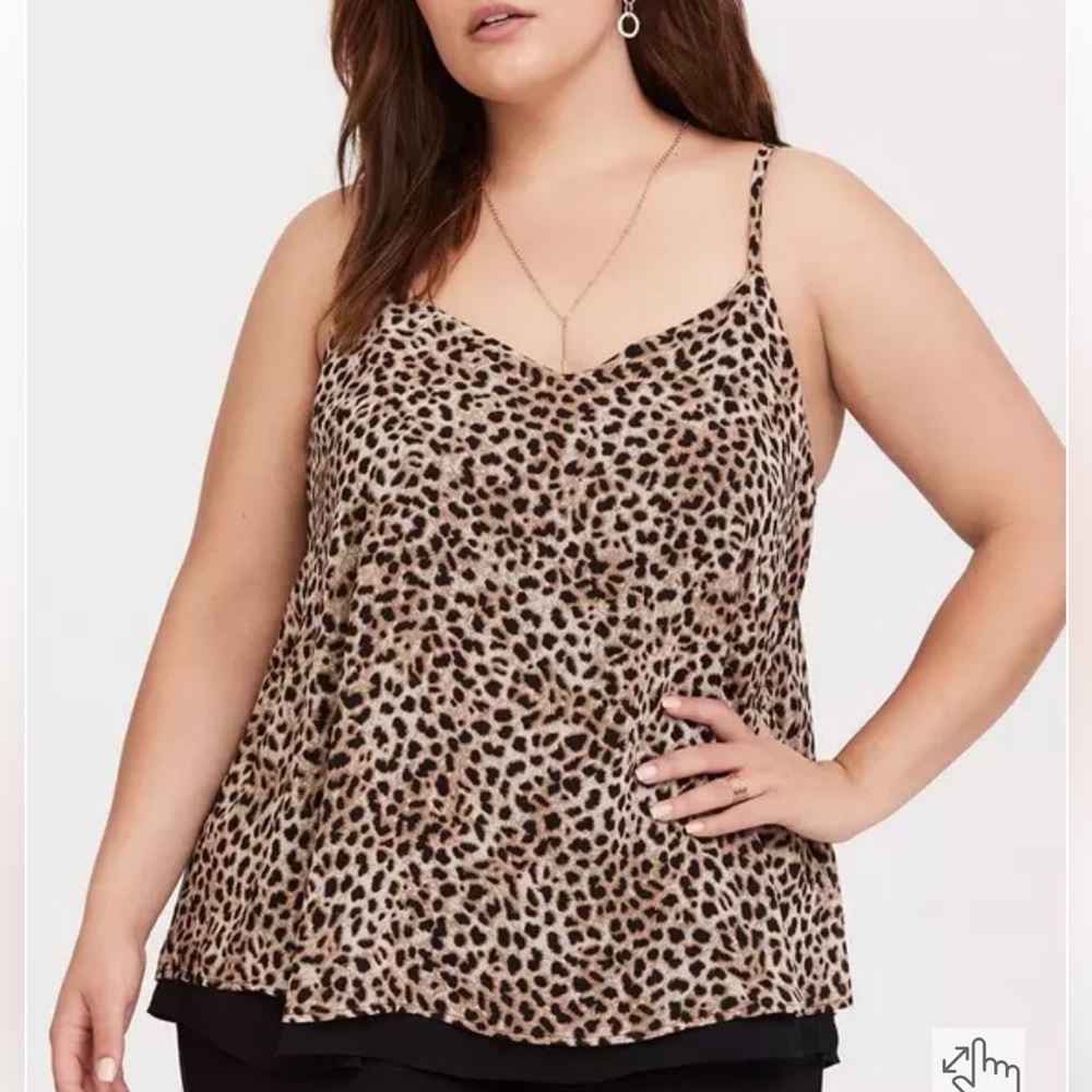 Torrid,  Sophie Chiffon Double Layer leopard print Cami , size 3 X NWT